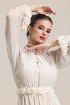 فستان بيج شيفون كرنيش تحت زم