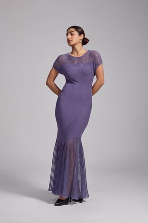 فستان موف كم قصير استرتش