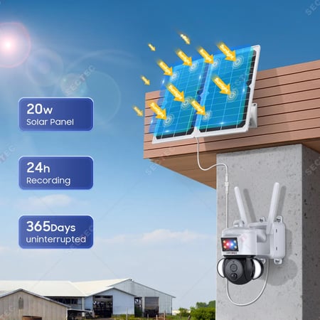 كاميرا مراقبة  بالطاقة الشمسية خارجية ، واي فاي ، شريحة 4g