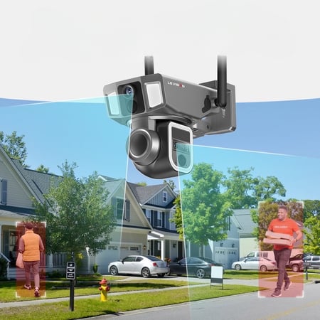 كاميرا بالطاقة الشمسية ، شاشة مزدوجة، 4G ، WiFi ، عدسة 2 في 1