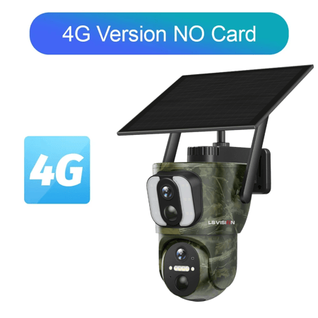 كاميرا بالطاقة الشمسية خارجية ، 4K ، 4G