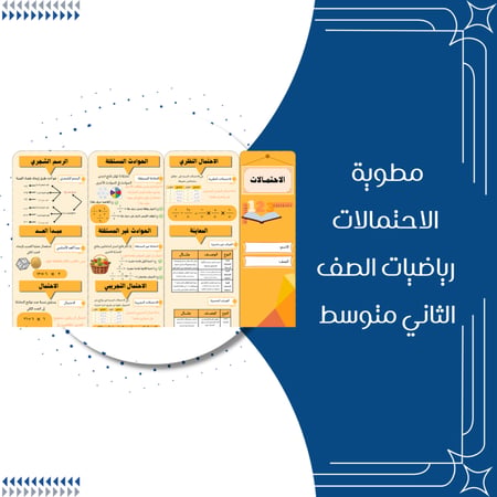 مطويات رياضيات الصف الثاني متوسط الترم الثاني كاملة