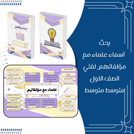 بحث اسماء علماء مع مؤلفاتهم لغتي الصف الاول متوسط الترم الاول