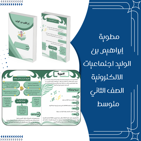 مطوية ابراهيم بن الوليد اجتماعيات الصف الثاني متوسط الترم الاول