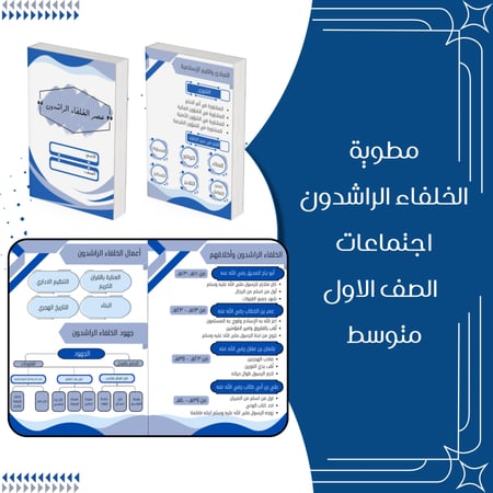 مطوية عصر الخلفاء الراشدين اجتماعيات الصف الأول متوسط الترم الثاني