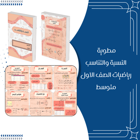 مطوية النسبة التناسب الرياضيات الصف الأول متوسط الترم الأول
