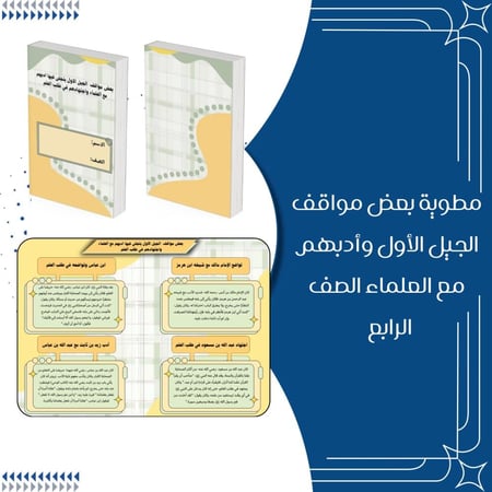 مطوية بعض مواقف الجيل الأول وأدبهم مع العلماء الصف الرابع  الترم الثاني