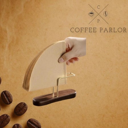 حامل فلاتر القهوة الخشبي والمعدني