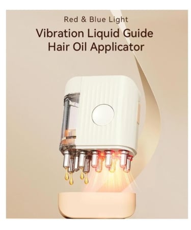 جهاز تدليك فروة الرأس لتوزيع الزيوت مع ضوء أحمر وأزرق واهتزاز