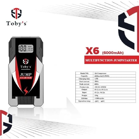 شاحن بطاريه متنقل توبيز X6 6000mAh