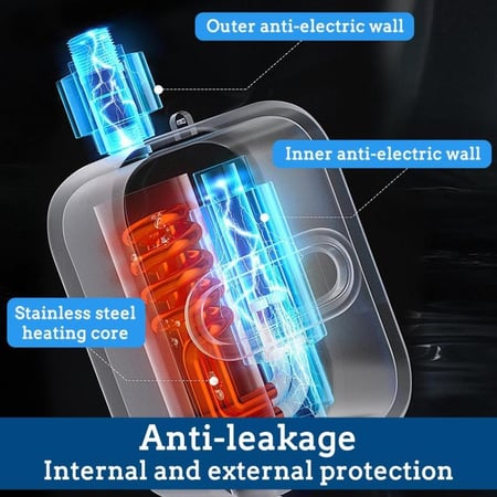سخان مياه الدش يُثبت على الحائط، سخان مياه كهربائي صغير فوري بقدرة 3500 وات، شاشة رقمية للحمام والمطبخ
