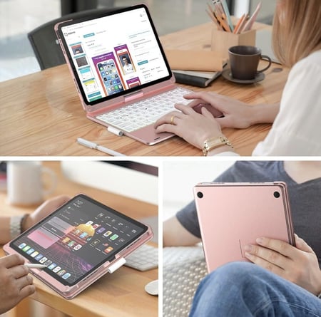 كيبورد لوحي دوران 360 درجه روز قولد