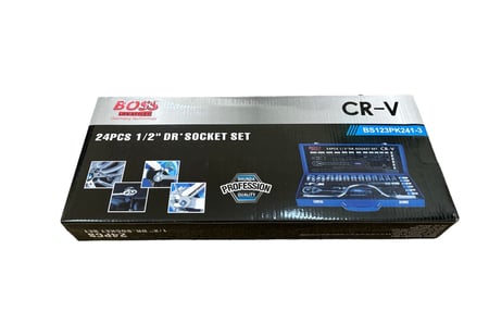 طقم مفاتيح تماتيك 24 قطعة 1/2 إنش – ماركة BOSS – CR-V | شنطة حديد قوية