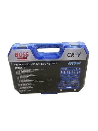 عدة مفاتيح وصيانة متعددة الاستخدام 108 قطعة – ماركة BOSS – CR-V | جودة عالية وتنظيم احترافي