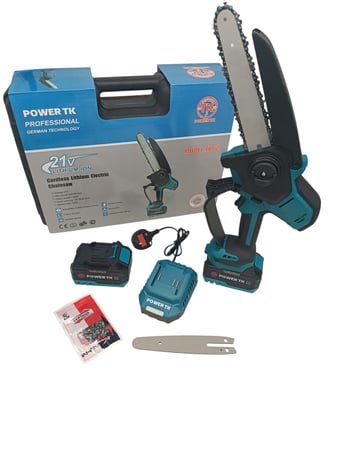 منشار 8&6 إنش | POWER TK | بدون فحمات مع بطاريتين 10 خلايا أصلي + شاحن TPC