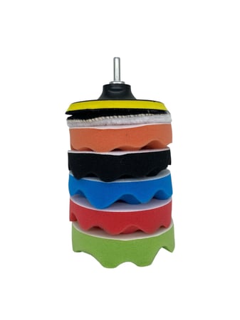 طقم إسفنج تلميع لزق مع قاعدة سنفرة – لمعان احترافي وتشطيب مثالي للأسطح