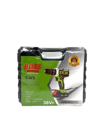 دريل شحن لاسلكي مع طقم متكامل 36V – أخضر | BOSS