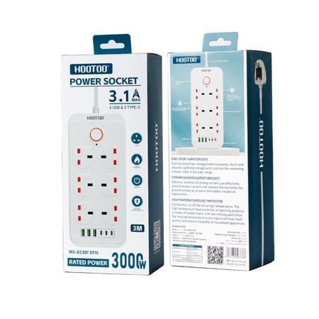 توصيلة كهرباء قويةب 6 افياش مع 4 رؤوس ماركوكو + 6 كيابل حسب اختيارك