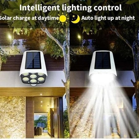 كشاف شمسي لاسلكي (LED) بمستشعر حركة وجهاز تحكم عن بعد، مقاوم للماء.