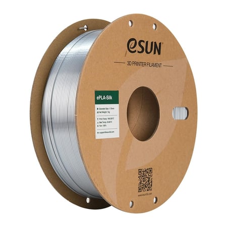 eSun ePLA-Silk Metal (Silver) 1.75mm 3D Filament 1KG