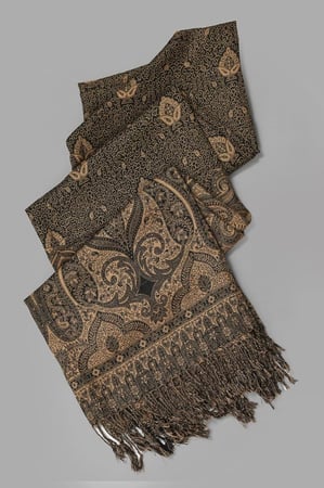 شال الكشميري نسائي صوف (أسود)