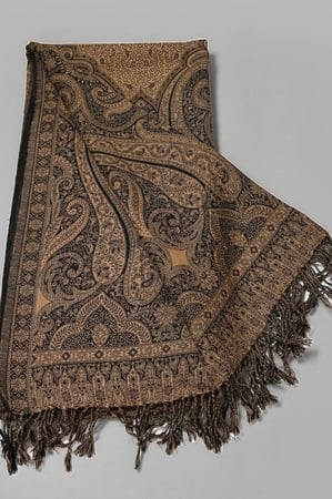 شال الكشميري نسائي صوف (أسود)