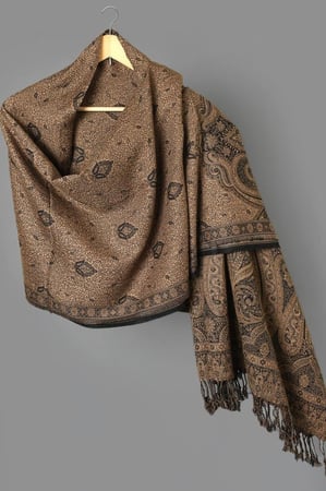 شال الكشميري نسائي صوف (أسود)