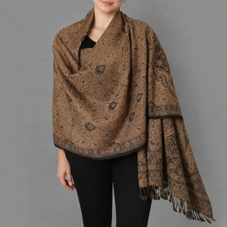 شال الكشميري نسائي صوف (أسود)