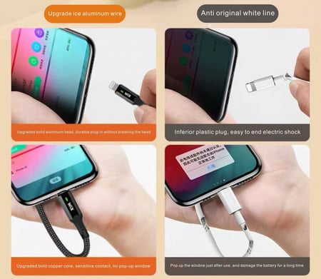 كيبل آيفون  PD بي دي قماشي من وكس wix