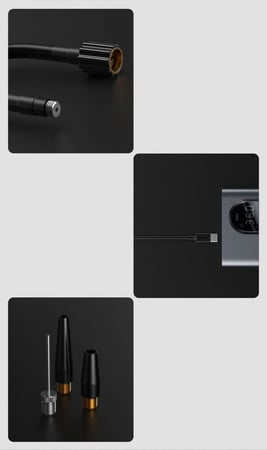 منفاخ هواء الكهربائي للسيارة من بيسوس - رمادي