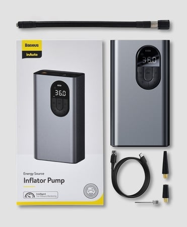 منفاخ هواء الكهربائي للسيارة من بيسوس - رمادي
