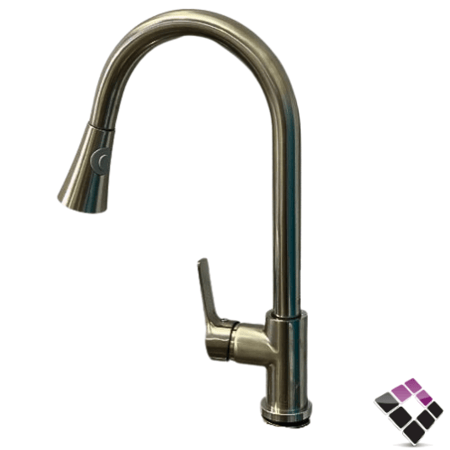 خلاط مجلى 1 خرم واقف شجرة اتمتك + لي سحاب DIME صيني نيكل رقبة عالية J رقم DM-K202N