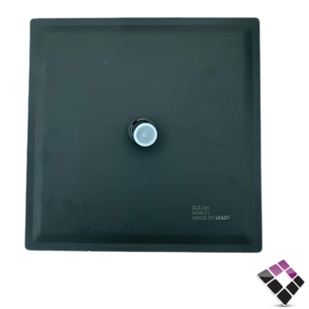 طاسة دش مطري MARTI اسباني مربعة استل SUS316 مطلي أسود + فتحات ربل 30×30