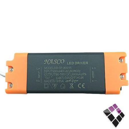 كشاف  LED  لطش خارجي NASCO مدور جرم ابيض إضاءة أصفر30W رقم 3-6238***