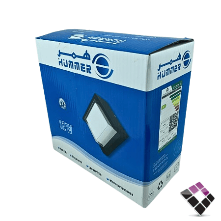 كشاف سور LED خارجي همر HUMMER صيني جرم أسود بلاستيك مربع إضاءة 3000K أصفر 12W رقم 9356