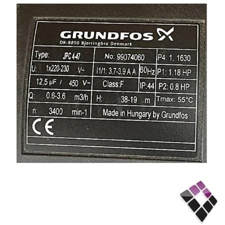 دينمو GRUNDFOS - JPC 4-47 جراندفوس اوربي مضخة مع خزان ماء لتحضير الذاتي بدون حقن للماء 3/4 حصان