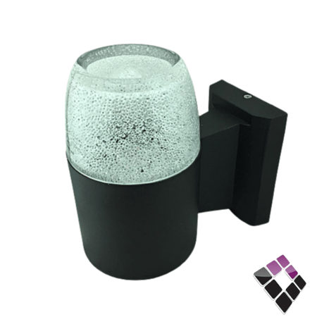كشاف سور خارجي LED أب داون كرستال همر HUMMER صيني جرم أسود اضاءة أسفل لون أصفر 7W رقم HU9469/1*7W/3000K