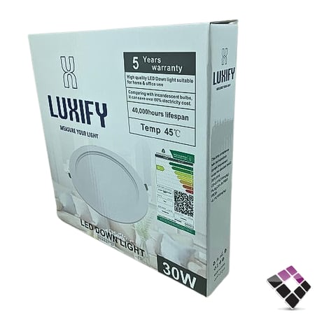 كشاف داخلي LED بنل SMD مثلج إضاءة 4000K كريمي LUXIFY  صيني جرم حديد 20 سم 8"×30W