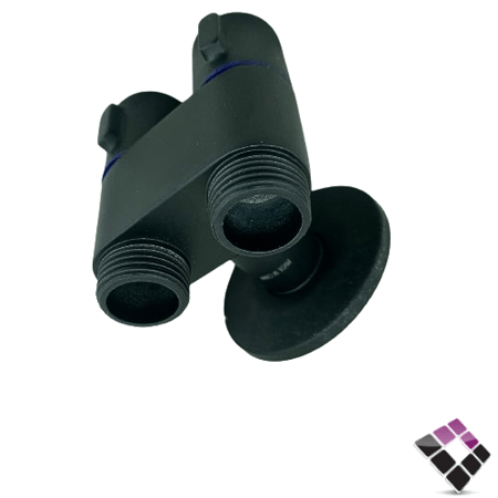 محبس زاوية مزدوج 2×1 نحاس مطلي لون أسود ORISA صيني 1/4 فتحة رقم 70091