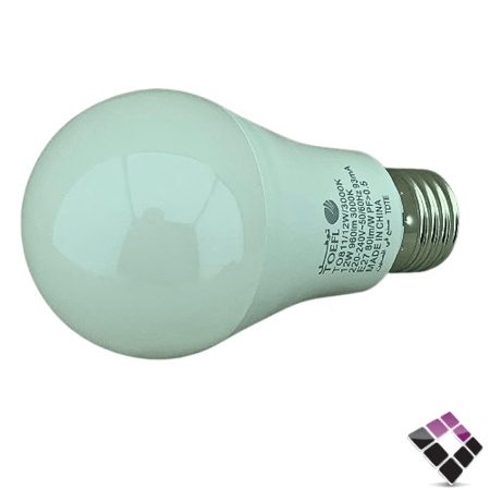 لمبة LED كروي توفل TOEFL مثلج إضاءة 3000K أصفر12W سنة E27 رقم TO811