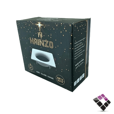 جرم سبوت مفرد مانع توهج المنيوم مربع HAINZO جرم خارجي أبيض عريض داخلي أسود لماع مقاس 3" رقم GH6022-1SQ بدون لمبة