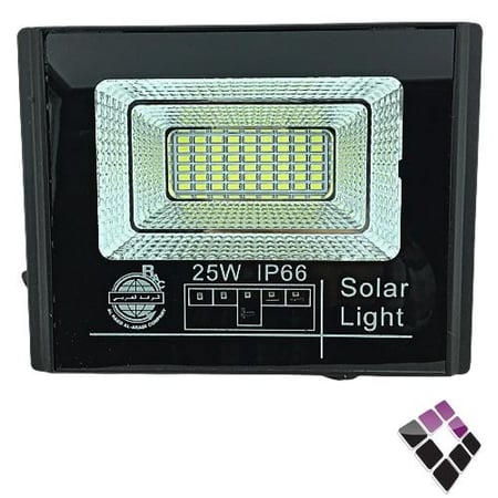 كشاف كوبس خارجي LED على الطاقة الشمسية AL RAED AL ARABI الرائد مع ريموت إضاءة أبيض 25W رقم RAC2102