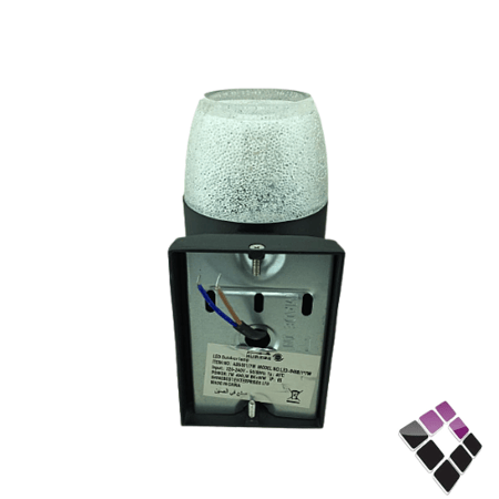 كشاف سور خارجي LED أب داون كرستال همر HUMMER صيني جرم أسود اضاءة أسفل لون أصفر 7W رقم HU9469/1*7W/3000K