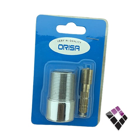 وصلة تطويل محبس دفن نحاس + غطاء كروم ORISA صيني طول 5 سم