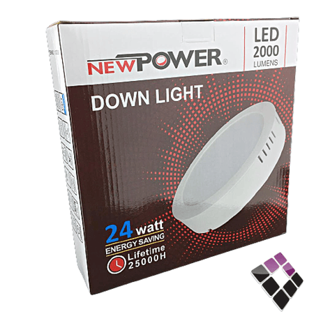 كشاف خارجي LED لطش عدسة SMD مثلج مدمج NEW POWER صيني إضاءة أبيض 6500K مقاس 8" 24W...رقم الصنف (235311835)