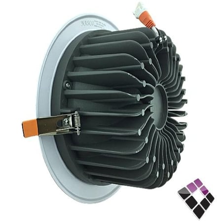 كشاف  LED اسبوت لايت NASCO جرم ابيض+مبردات المنيوم رمادي عميق إضاءة أبيض 36W رقم 3-6238***