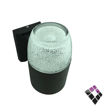 كشاف سور خارجي LED أب داون كرستال همر HUMMER صيني جرم أسود اضاءة أسفل لون أصفر 7W رقم HU9469/1*7W/3000K