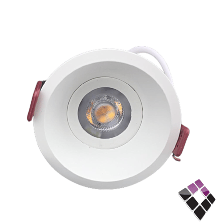 كشاف LED سبوت لايت ثابت 7 سم HIGH STARS مدور جرم أبيض مانع توهج عدسة COB إضاءة 6500K أبيض 7W