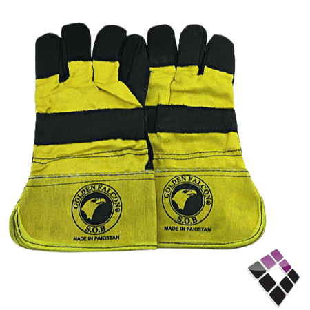 كفوف جلد باكستان فالكون أصفر +أسود ثقيل جداً...رقم الصنف (1527309)