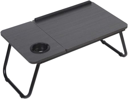 طاولة سرير قابلة للطي مع حامل للأكواب